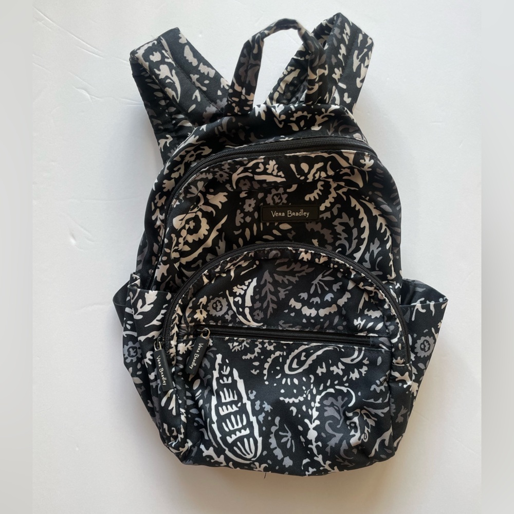 Vera Bradley Black white gray small nylon Backpack